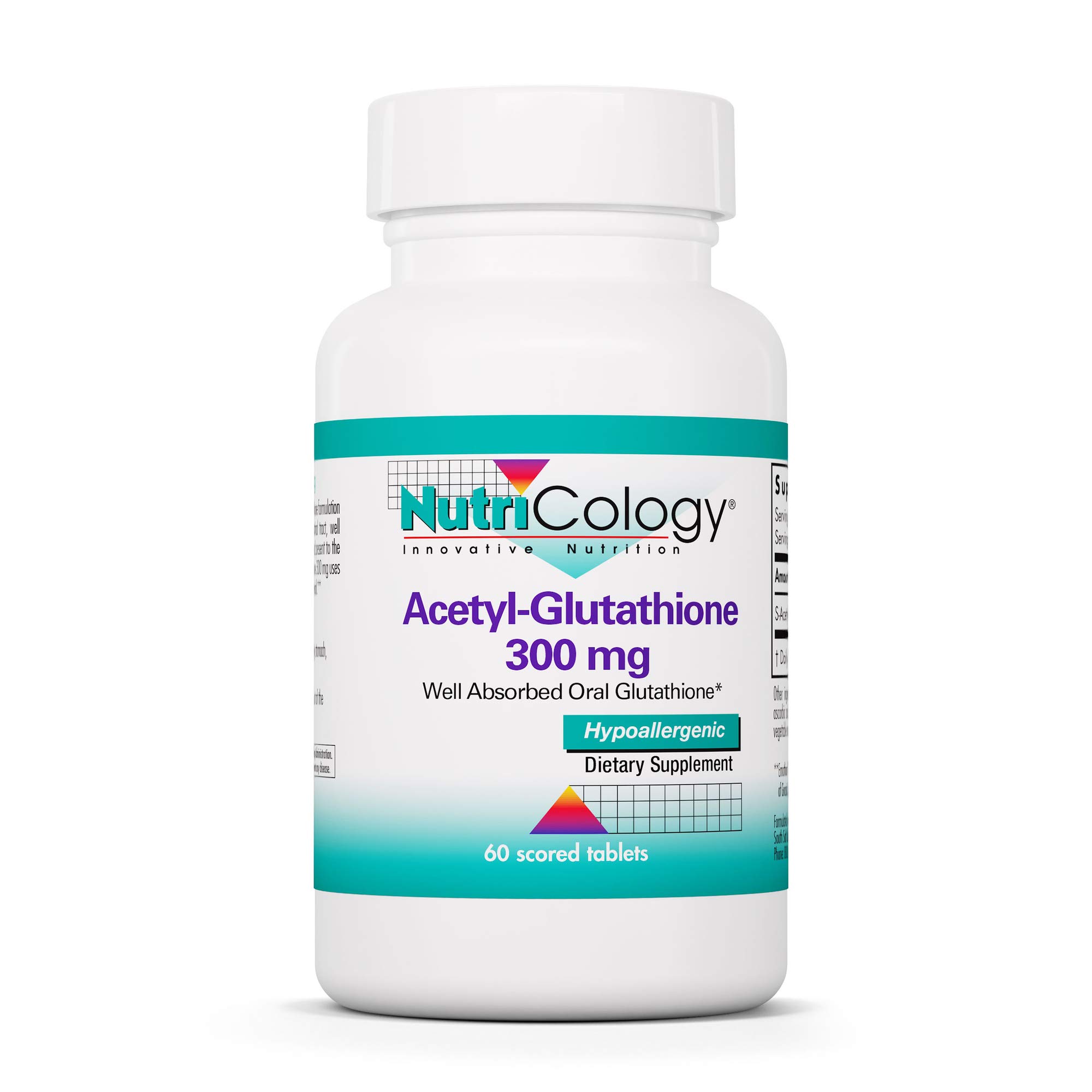 Nutricology Acetyl-Glutathione Supplement, 300 mg, 60 Count