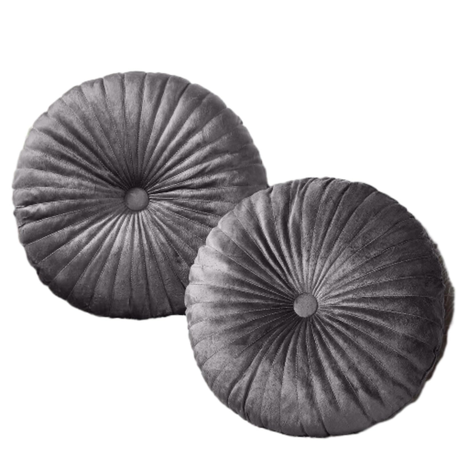 2Pcs Velvet Round Pumpkin Throw Pillows with PP Cotton Filling, Cushions