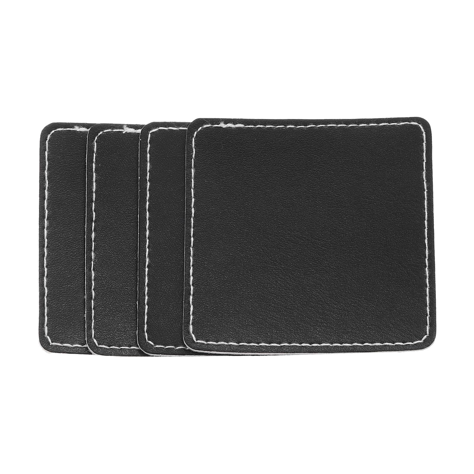 Patchs en cuir PU pour chapeaux avec adhésif PATIKIL de 2,5" pour réparation tissu et laser noir
