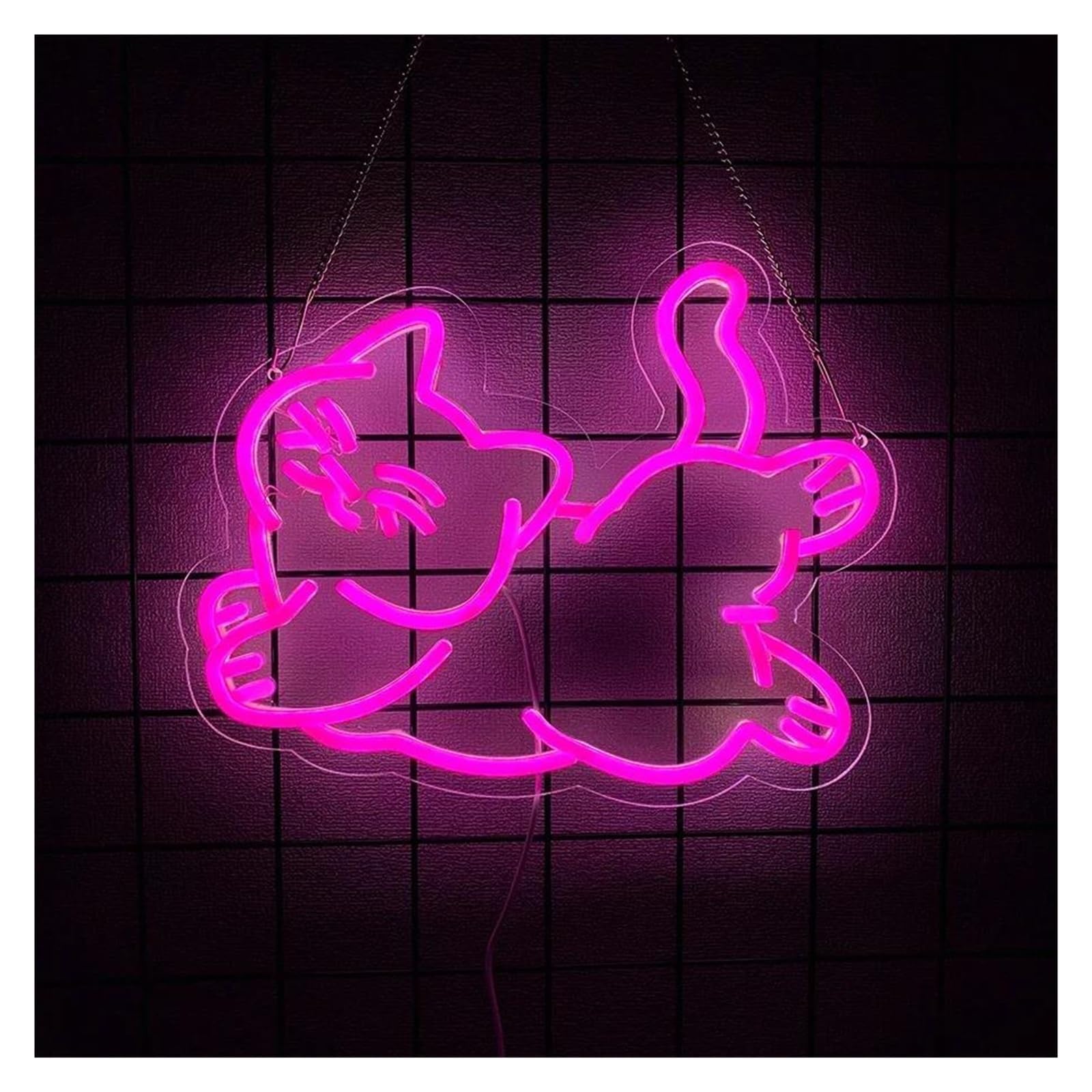 SHOUXI Sign Lamp Cat Neon Sign USB Dimmer Switch Light Pink Cat for Wall Decoration Children's Room Bar Party Living Room 35cmх27.8cm
