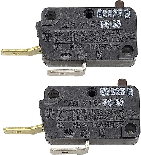 [SZM-V16-FC-63 Interruptor OEM Mania] SZM-V16-FC-63 Paquete de 2 nuevos OEM producidos para LG GE Starion Microhorno Puerta Microinterruptor pieza