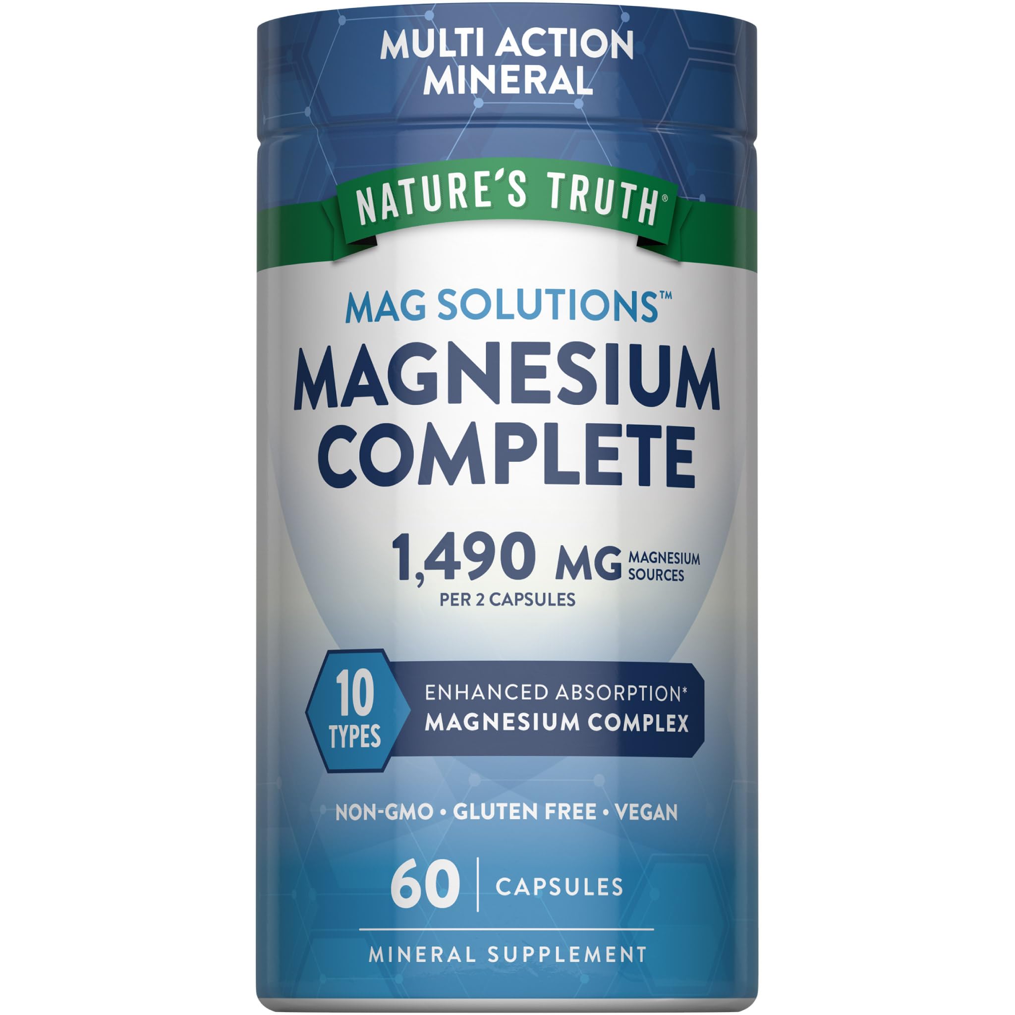 Nature's Truth Magnesium Complex Supplement 10 Forms | 60 Capsules
