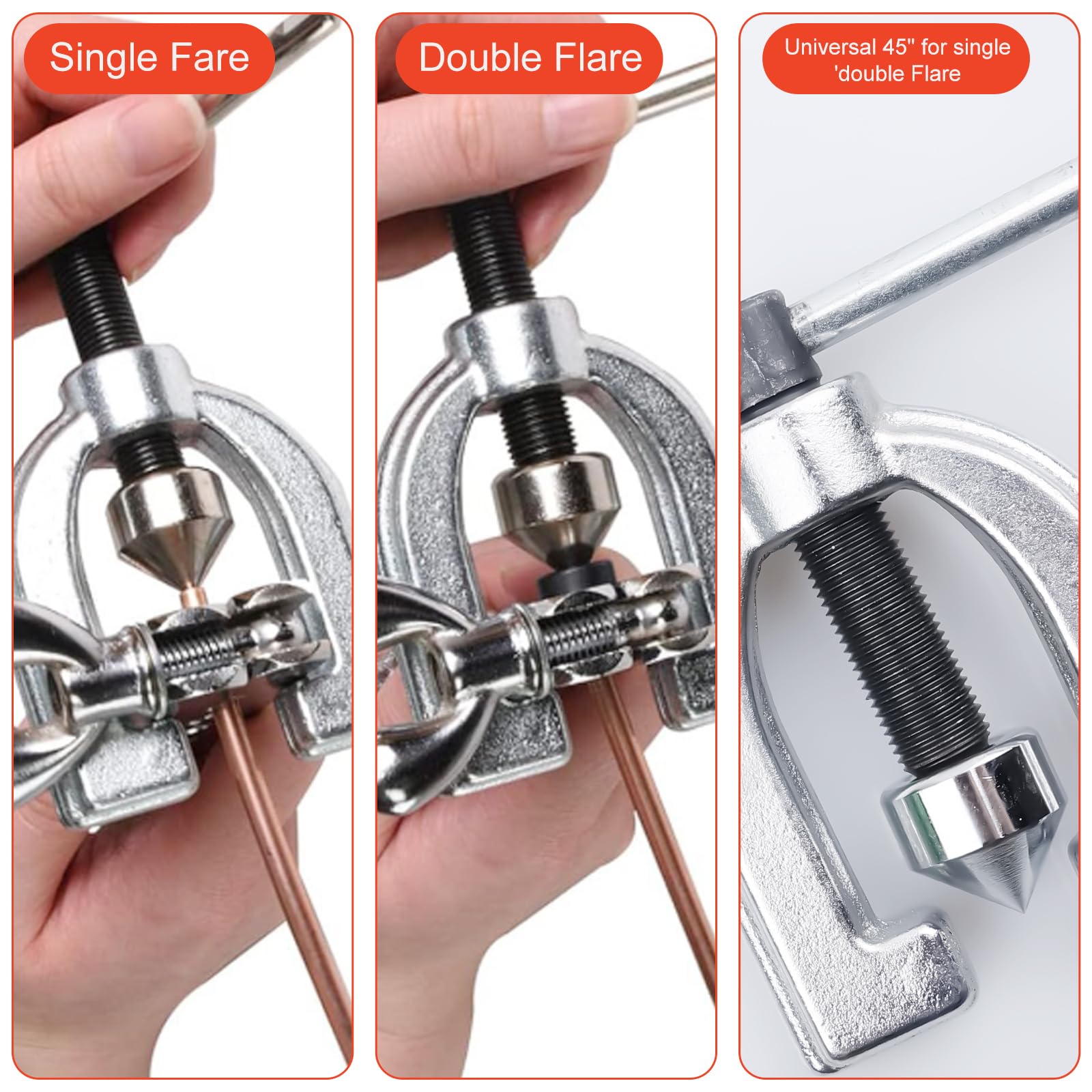 Kit D'Évasement De Conduites De Frein Leikurvo - Inclut Coupe-Tube Et Cônes Pour Tuyaux 3/16" à 1/2" - Pour Raccord Simple Ou Double - Mallette De Rangement - 8