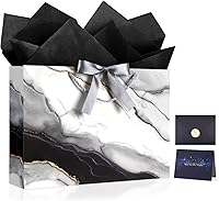 Vista 8 de JMANNI Bolsas de regalo, 3 piezas de tamaño mediano con cinta de lazo, bolsa de regalo de papel portátil, patrón de mármol, para cualquier ocasión