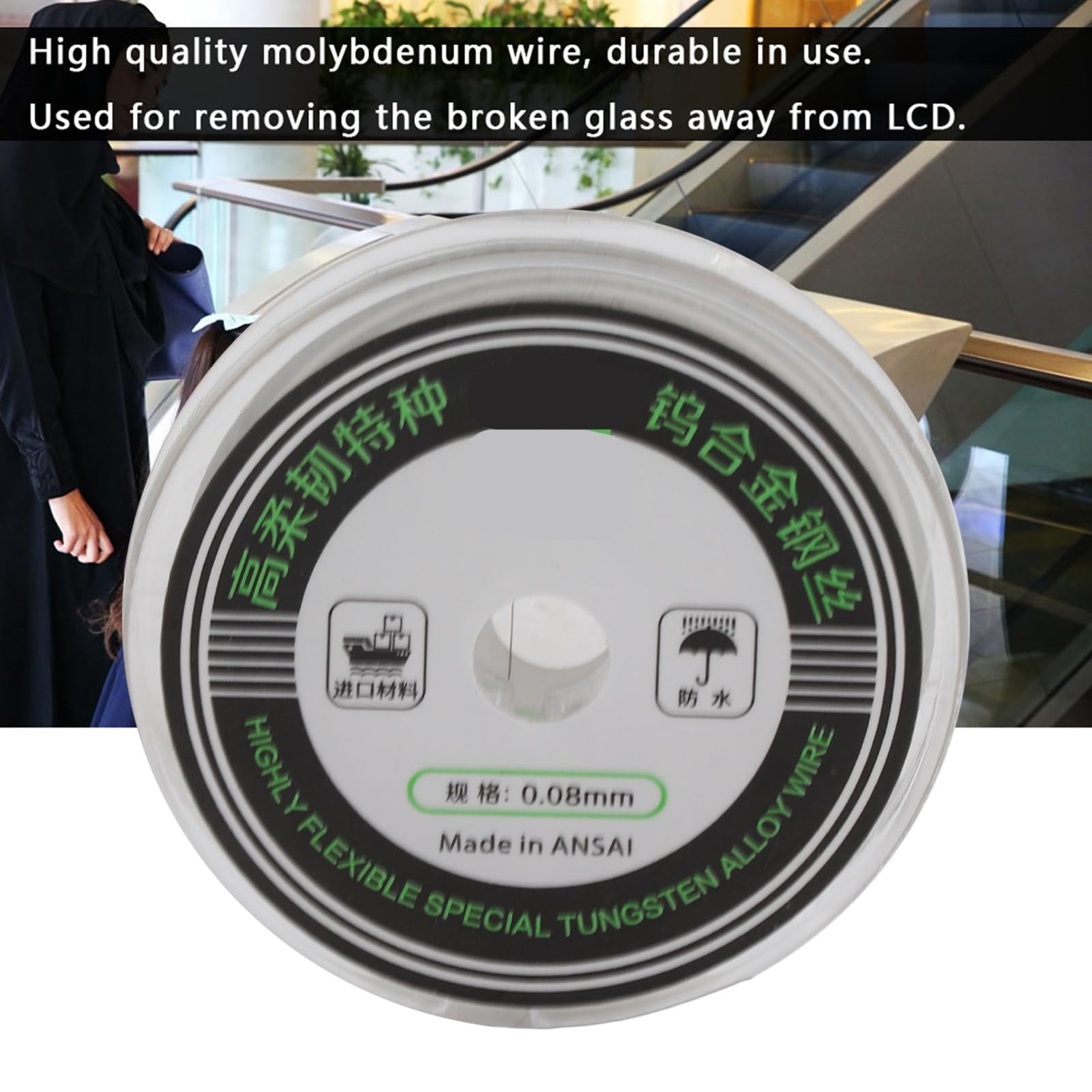 Línea de corte de molibdeno 0.08mm 100m para separador de pantalla LCD