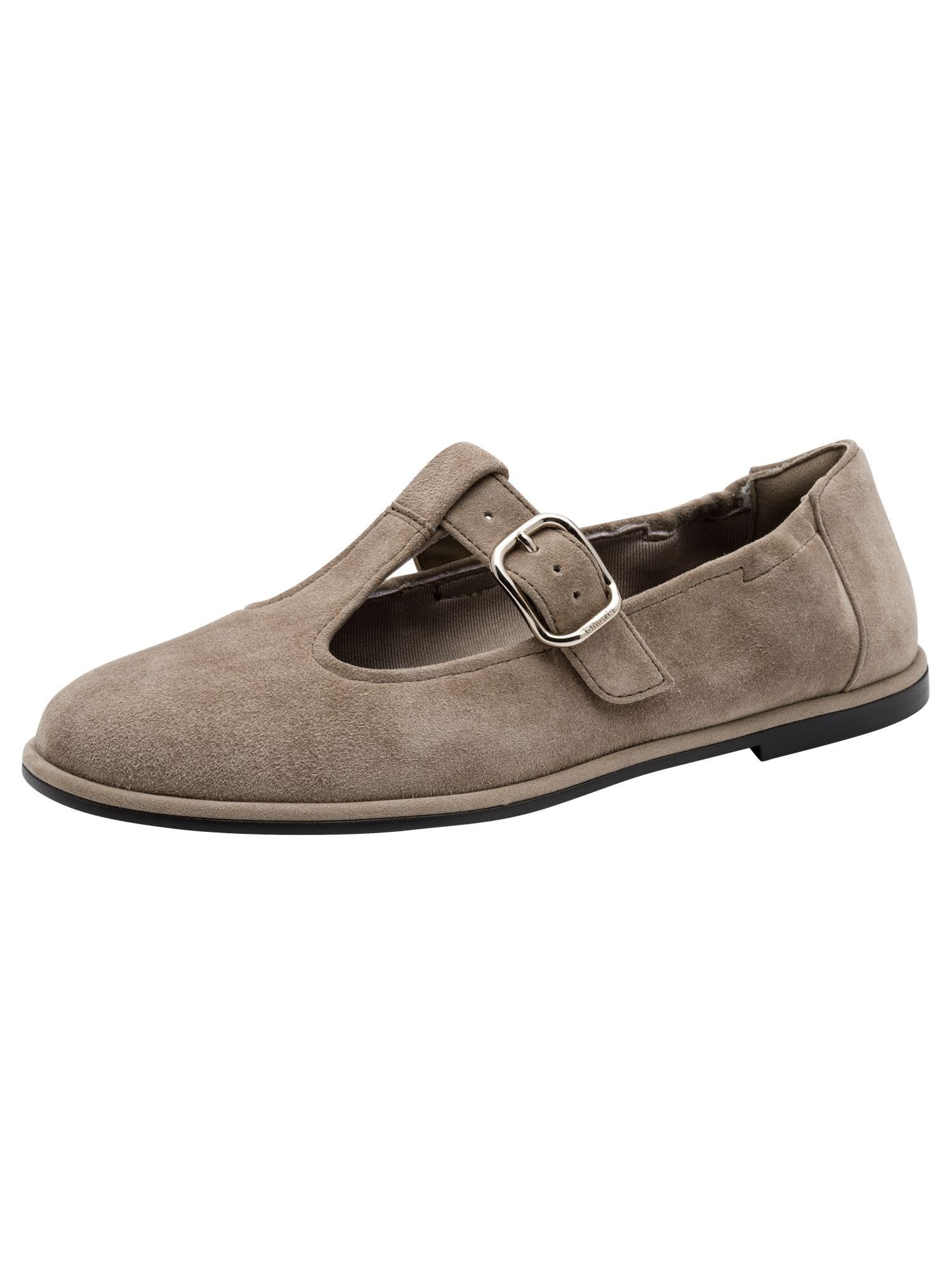 Tamaris Women's ballerina with strap leather flat beige 8 UK