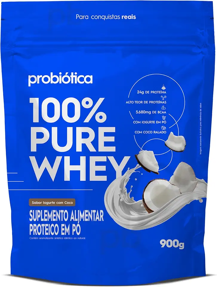 100% Pure Whey Probiótica Iogurte com Coco - Refil 900g