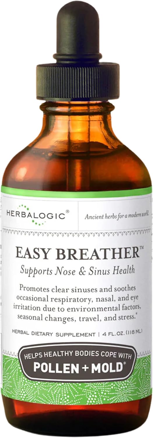 Herbalogic - Easy Breather Liquid Herb Drops - Supports Nose & Sinus Health - Helps Healthy Bodies Cope with Pollen & Mold - Based on the Traditional Chinese Formula Yu Ping Fang San - 4 Fl. Oz.