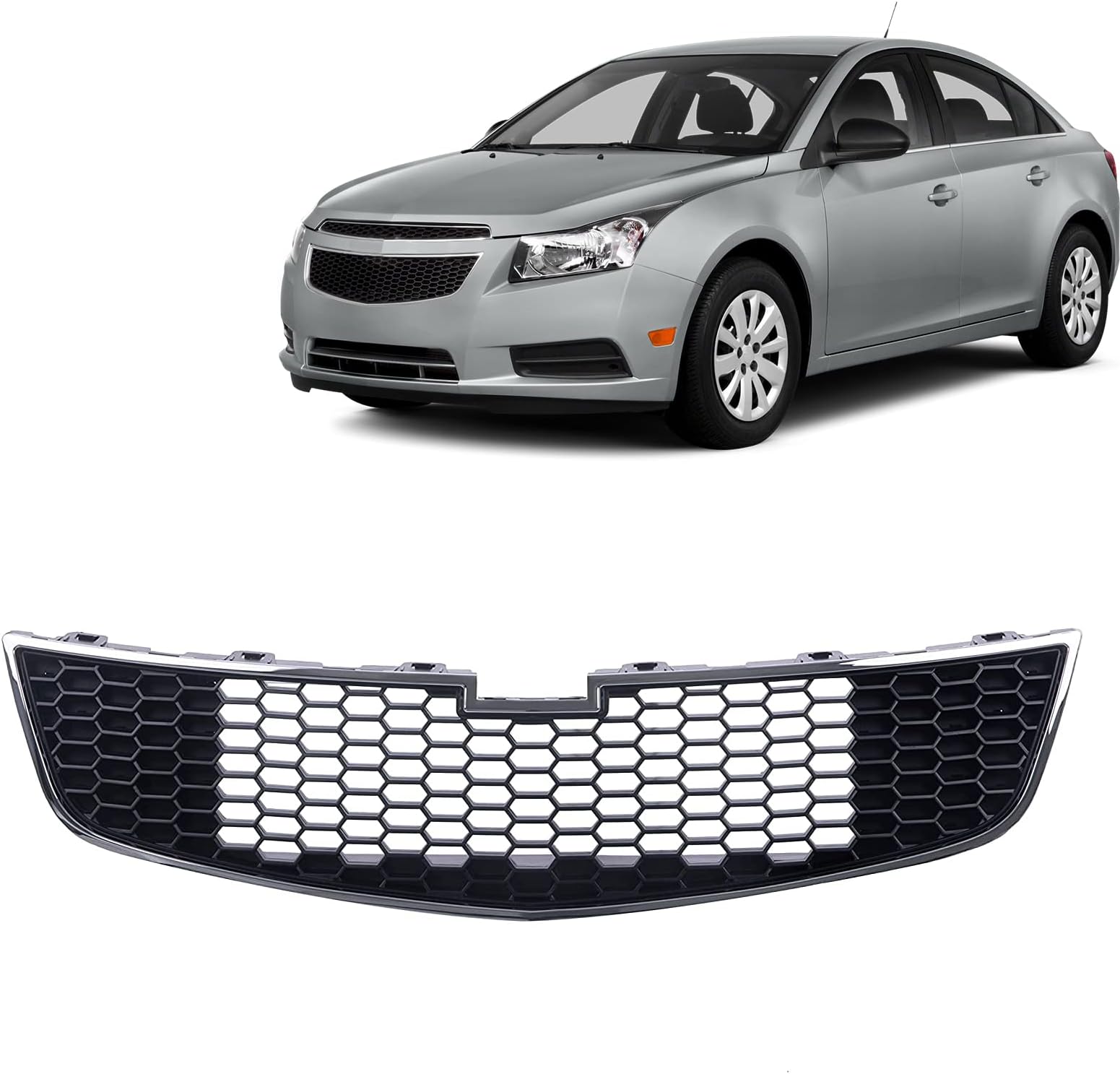Front Grille Replacement For 1995-1996 Toyota Camry - Black Plastic Grille With Insert