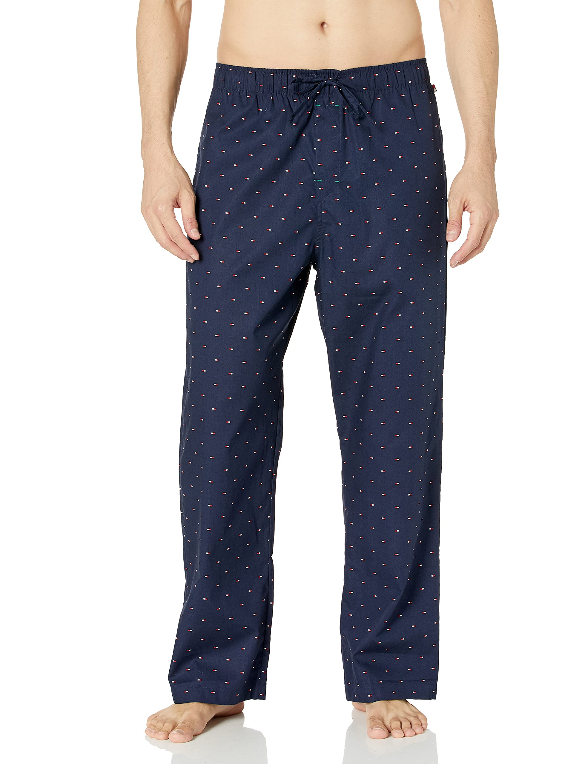Tommy Hilfiger Men's Poplin Woven Drawstring Pajama Pant Sleepwear, Dark Navy, M