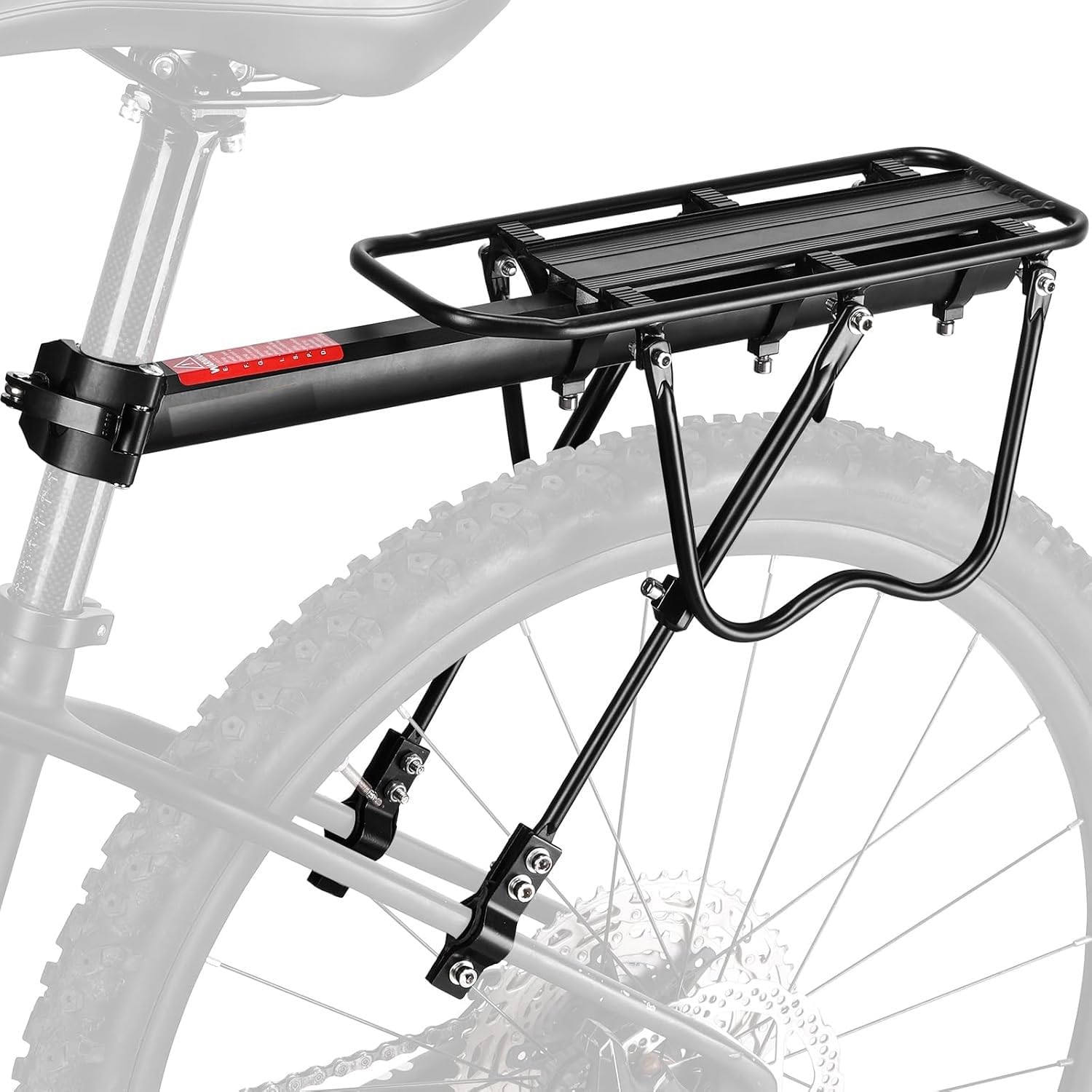 Bicycle Rear Carrier Rack Alloy Frame with Reflector, Adjustable Mounting 110Lbs-picture-23
