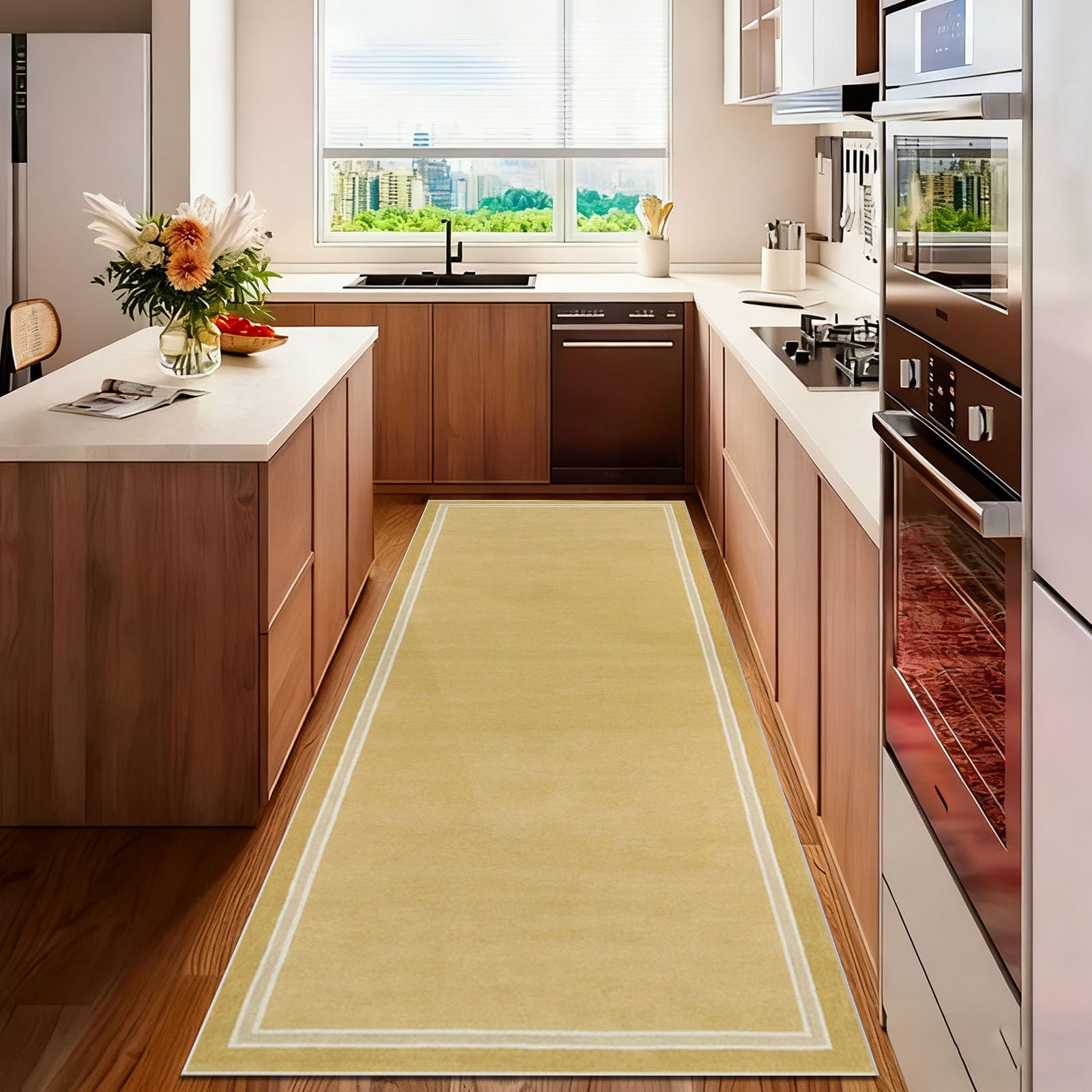 Hallway Runner Rug Long Hall Runner Kitchen Rug Non Slip Washable Corridor Rugs Absorbent Floor Mat 90 x 160 cm Heavy Duty Narrow Carpet Runner for Kitchen Hallways Entryway Laundry Room