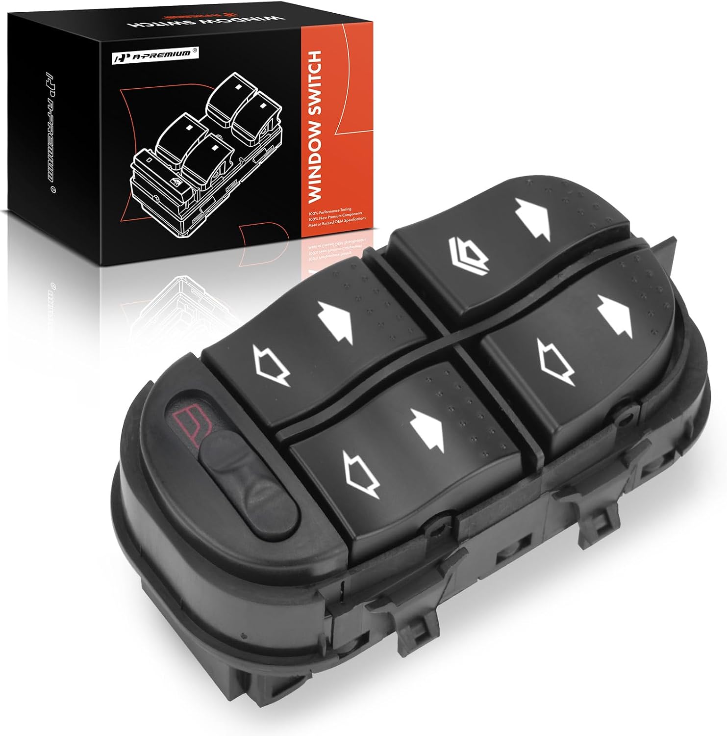 A-Premium Front Left Driver Side Power Window Switch | Compatible with Ford Focus 2000-2007, fit 4 Door Only, Replaces 7S4Z14529A