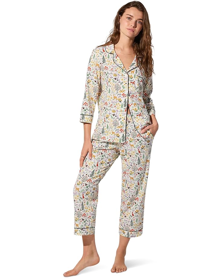 Bedhead PJs 3/4 Sleeve Classic Stretch Jersey Crop Pj Set - Main View