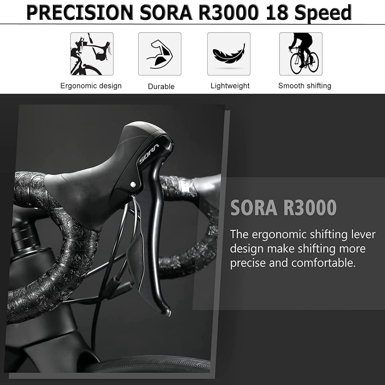 KABON Rennrad Carbon, T800 Carbon Fiber Rahmen 700C Rennrad mit 18 Gängen, Integriertem Carbon Lenker, Scheibenbremsen Rennrad für Männer und Frauen