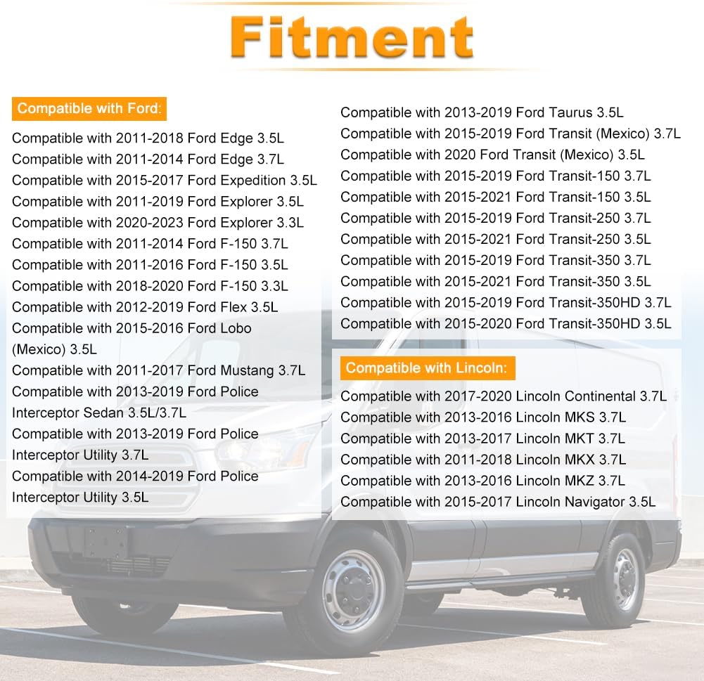 4PCS Engine Variable Valve Timing VVT Solenoid Intake Exhaust Compatible with Ford F-150 Edge Expedition Explorer Lincoln MKS MKT MKX MKZ Replacement for AT4Z6M280A AT4Z6M280B 917-198 917-197