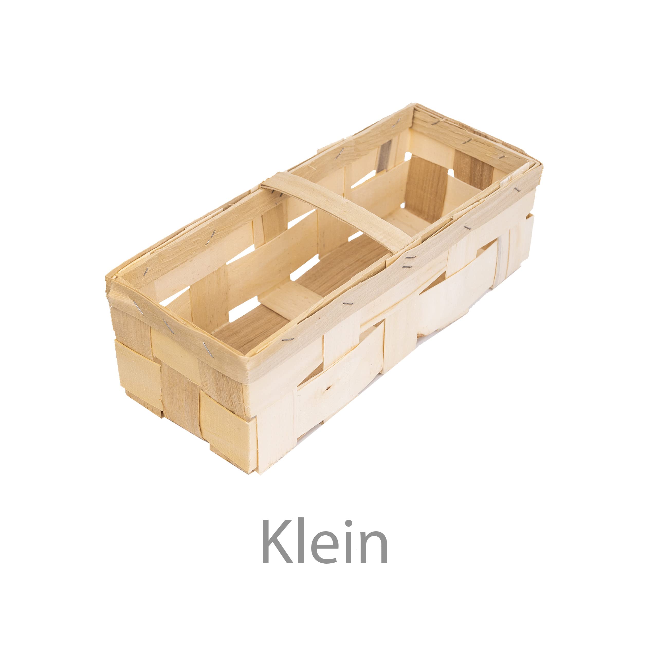 IFLO® Spankorb Holz Hell 28,5x11,5x7,5 cm / 37x15x11 cm für Küche, Bad & Deko, 6er-Set