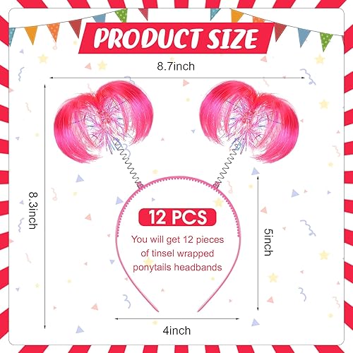 Miniatura 2 de Jexine 12 piezas de colas de caballo envueltas en oropel para la cabeza, plumas, cabeza Bopper para mujeres y niñas, accesorios de disfraz para el