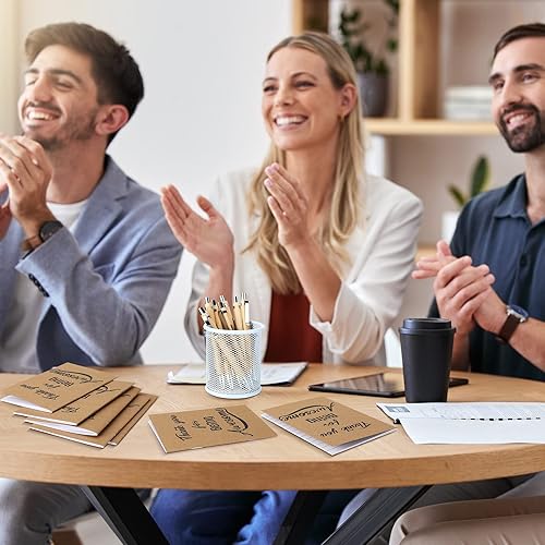 Miniatura 6 de Ctosree 48 piezas de regalos de regreso a clases, bloc de notas de agradecimiento universitario con bolígrafo de bambú, bloc de notas motivacional,
