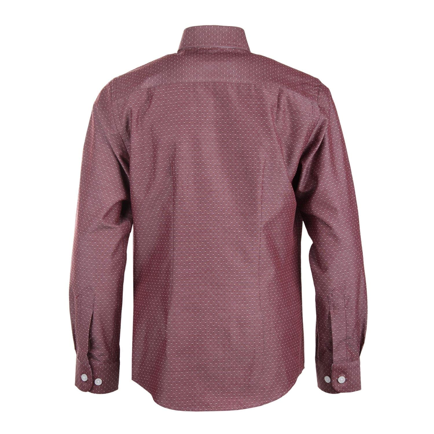 G.O.L. - Jungen festliches Hemd Langarm Slim fit Gemustert, Bordeauxrot – 5549200, Größe 170