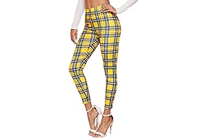 Women's Plaid High Waisted Stretch Active Workout Leggings