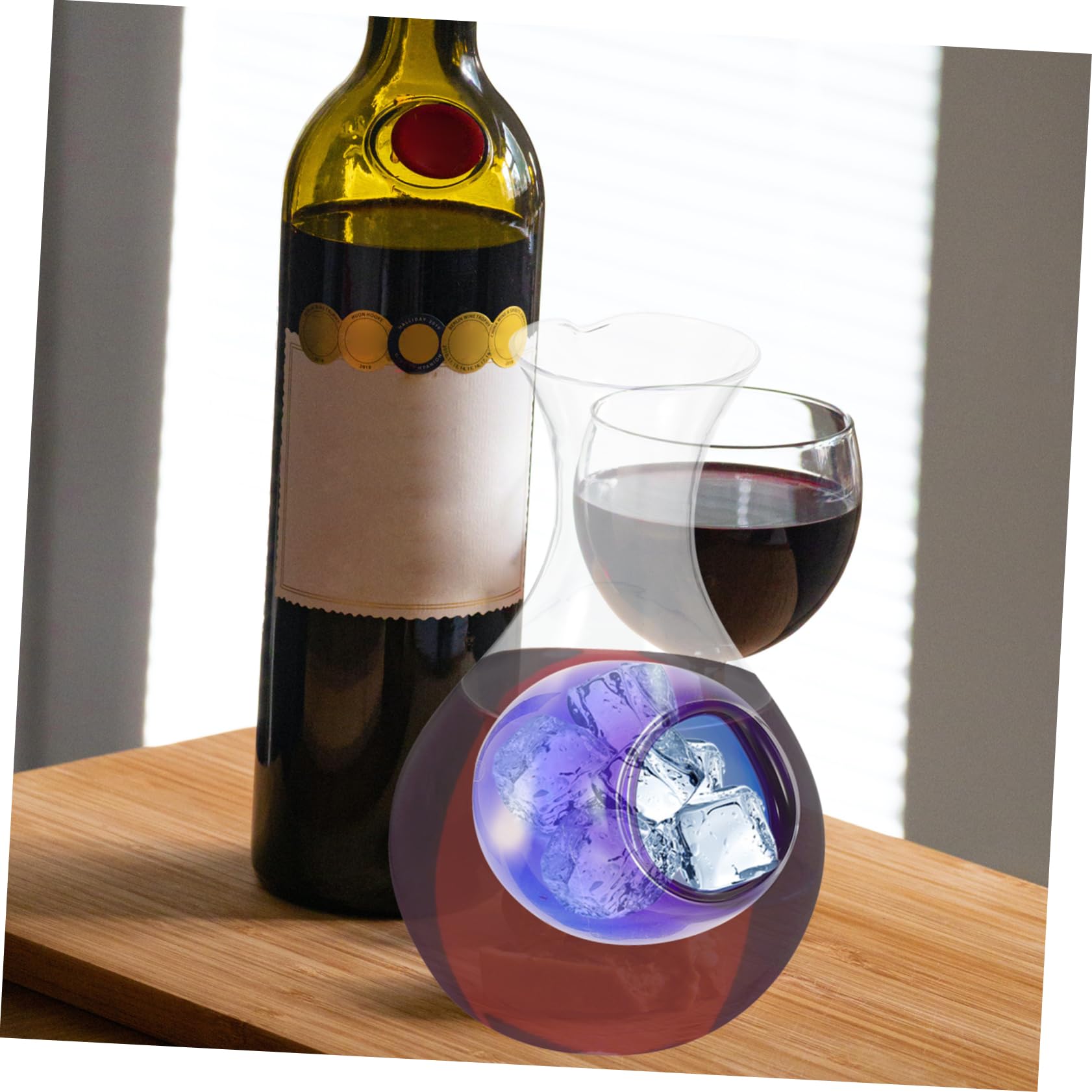 MOLUCKFU Wine Decanter Fast Pouring Large Capacity Aerator Sake Chiller Elegant Glass for Whiskey Vodka Brandy Home Use