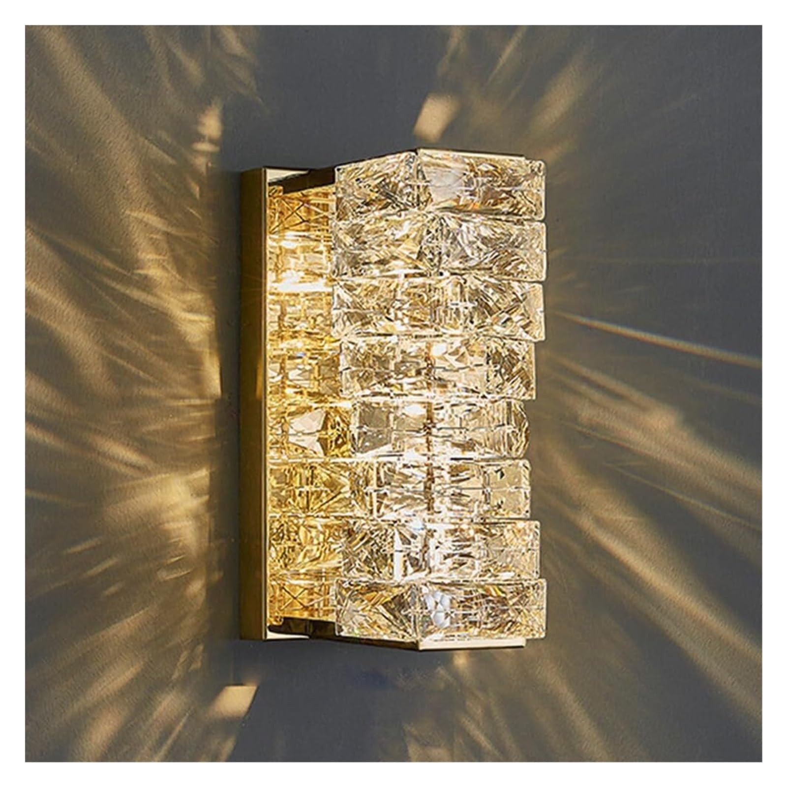 HUAYUSEDF Wall Sconce Crystal Light Postmodern Vanity Lamp Fixture Stainless Steel Sconces Indoor for Living Room Bedroom Home Decor Mount Lights(Chrome,L)(Gold,M)