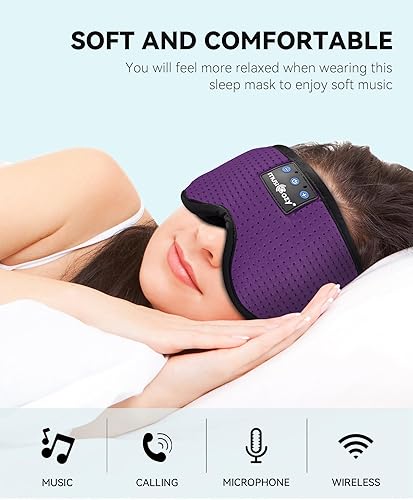 Miniatura 2 de MUSICOZY Auriculares para dormir, con Bluetooth, para dormir, música, inalámbricos, para dormir, diadema, máscara de ojos para dormir de lado,