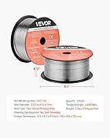 Vista 7 de VEVOR Flux Core - Cable de soldadura MIG, E71T-GS 0.03 pulgadas, 2 libras, alambre de soldadura de acero suave sin gas con salpicaduras bajas