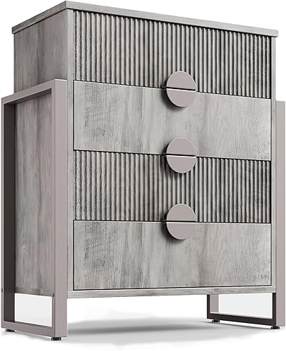 Vista 10 de LGHM Cómoda acanalada para dormitorio con 6 cajones, cómoda moderna de 6 cajones con semicilindro acanalado, cómoda sólida de 44.5 pulgadas de alto