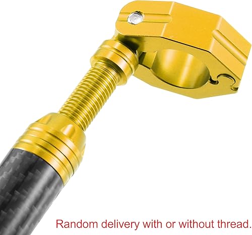 Miniatura 7 de X AUTOHAUX Universal 0.866 in aleación de aluminio fibra de carbono patrón oro tono motocicleta equilibrio barra transversal manillar ajustable moto