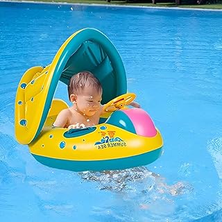 عوامة حمام السباحة الشمسية - تصميم ضفدع رائع للأطفال، تضمن السلامة والمرح في الماء، للأعمار من 1-6 سنوات مع مضخة قدم سهلة النفخ