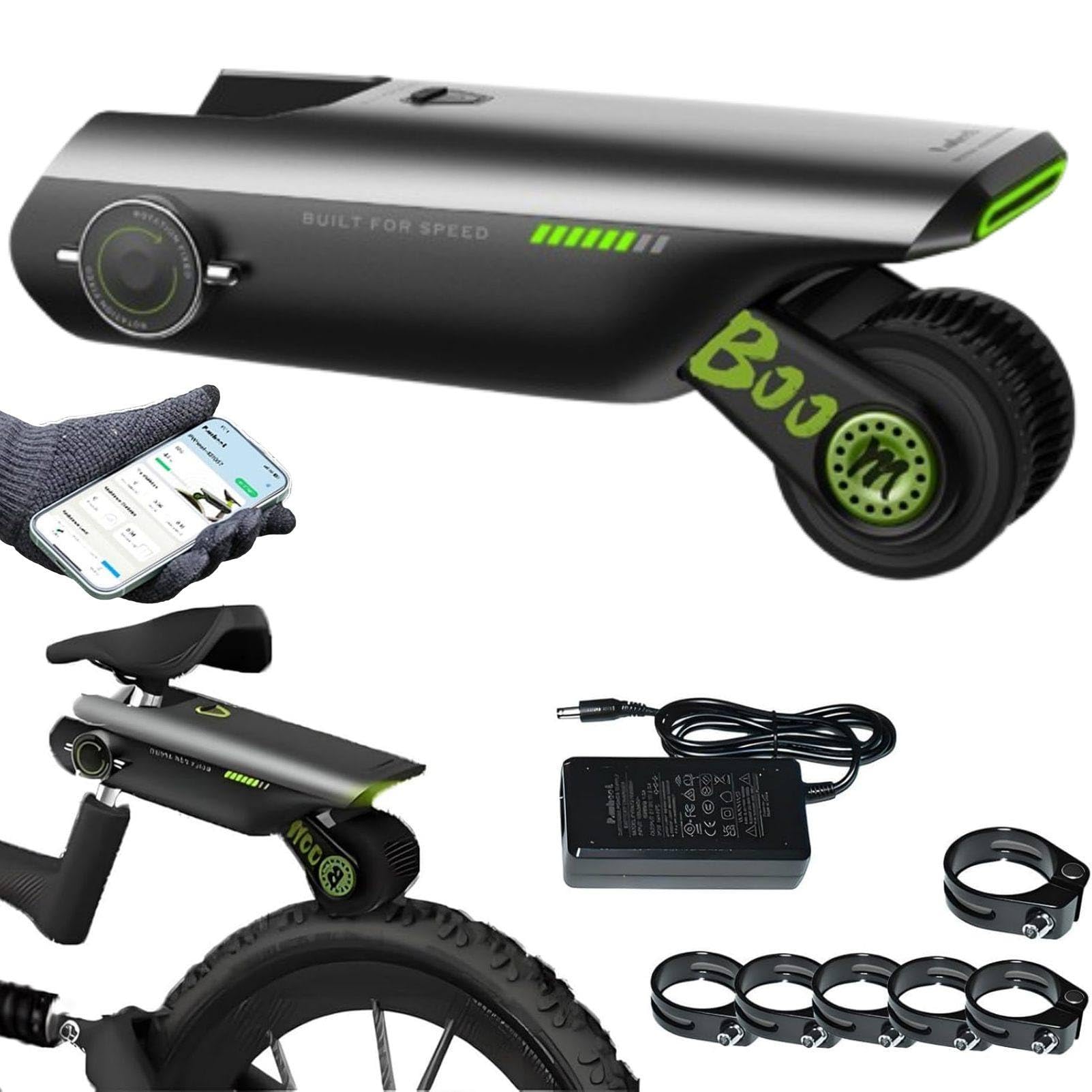 Kit de conversión para Bicicleta eléctrica, potenciador de Bicicleta con Control por aplicación, Motor de 200 W, autonomía de 50 km, Kit de Asistencia al pedaleo para desplazamientos Diarios