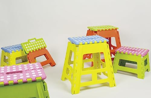 Miniatura 7 de AZUMAYA BLC-312OR Taburete de racimo, taburete plegable, grande, naranja