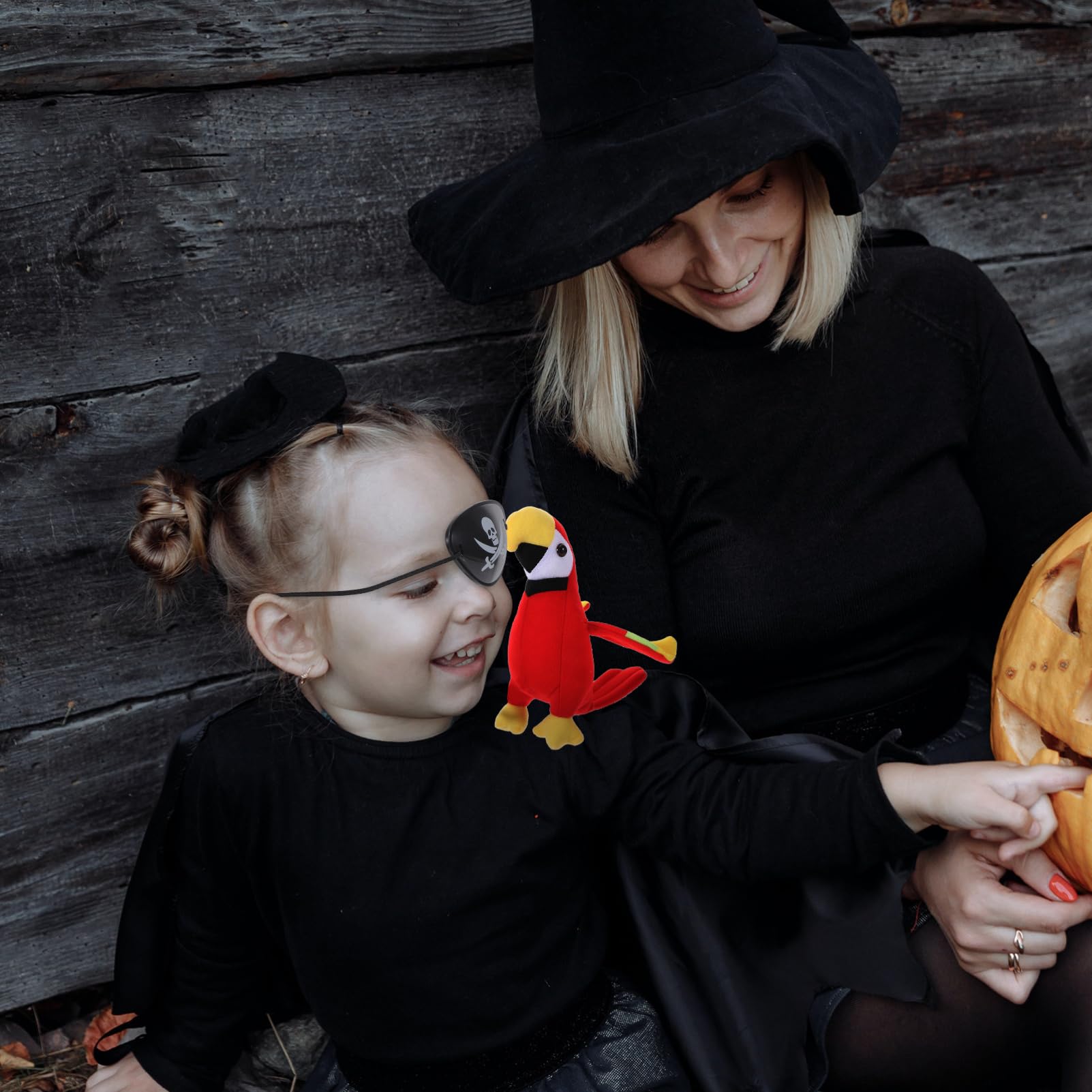 Angoily 5 Sets Piratenpapagei Auf Der Schulter Requisite Halloween Piratenaugenklappen Schwarze Augenklappe Für Kostümzubehör Für Halloweenparty
