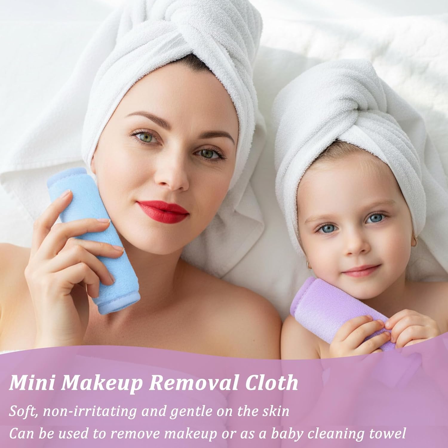 48 Pcs Makeup Remover Cloths Reusable Washable Remover Pads Soft Microfiber Washcloths Facial Cloths Makeup Towels for Women, 5.5 x 6.3 Inch(8 Colors)