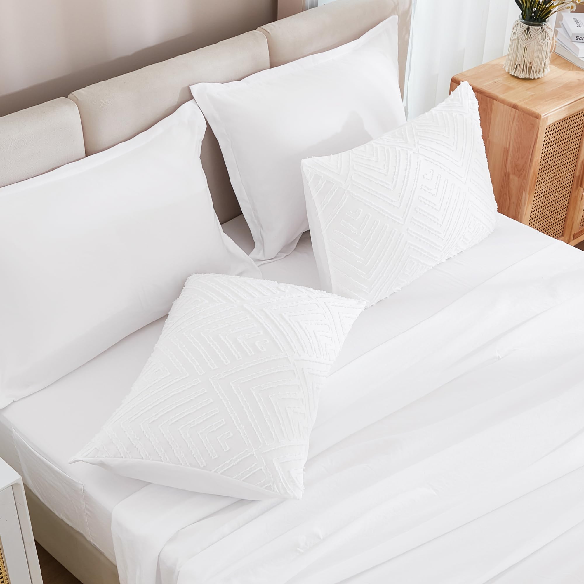 Andency California King Size Comforter Set with Sheets White - 7 Pieces ...