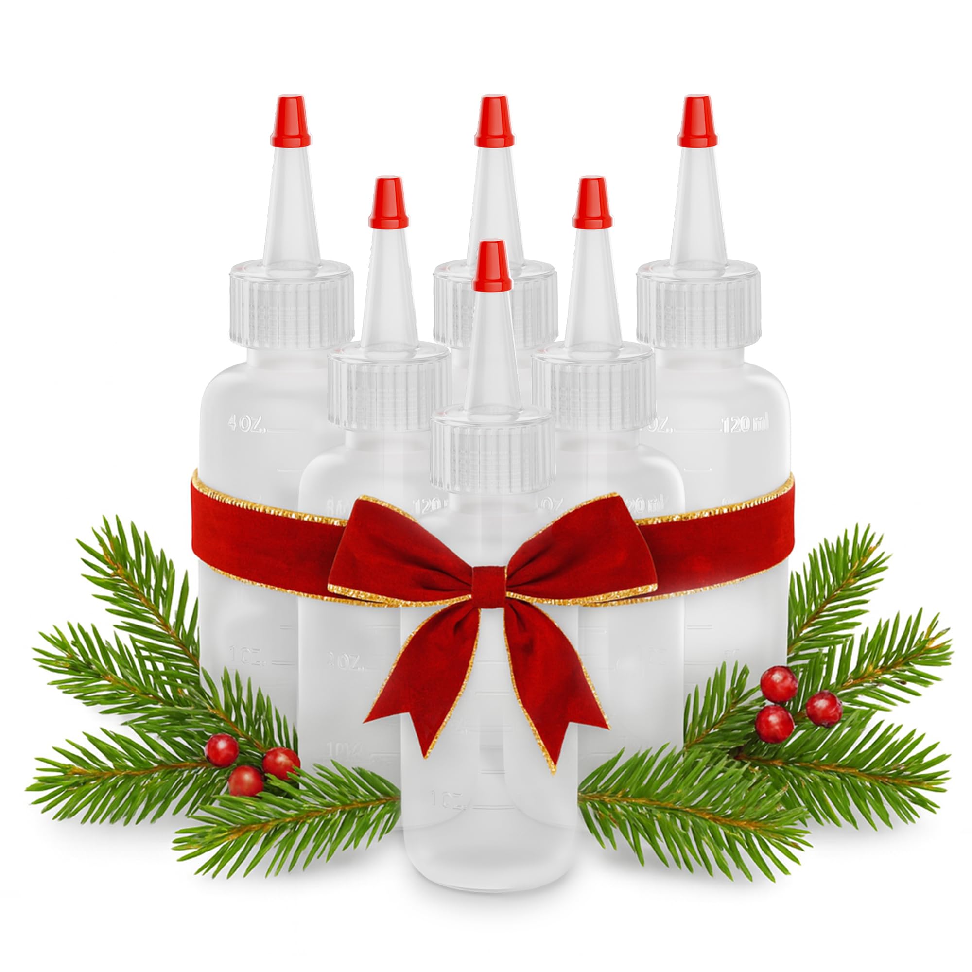 6 Pcs Plastic Squeeze Bottles – 4oz Condiment Squeeze Bottles for Sauces, Icing, Oils, Salad Dressing, Ketchup, Mustard, Pancake Batter – Fine-Tip Nozzle, Leak-Proof Twist Cap for Cooking & DIY Crafts