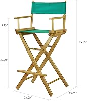 Vista 248 de Casual Home - Silla de director de 30 in, marco blanco, con lona color blanco, altura de barra