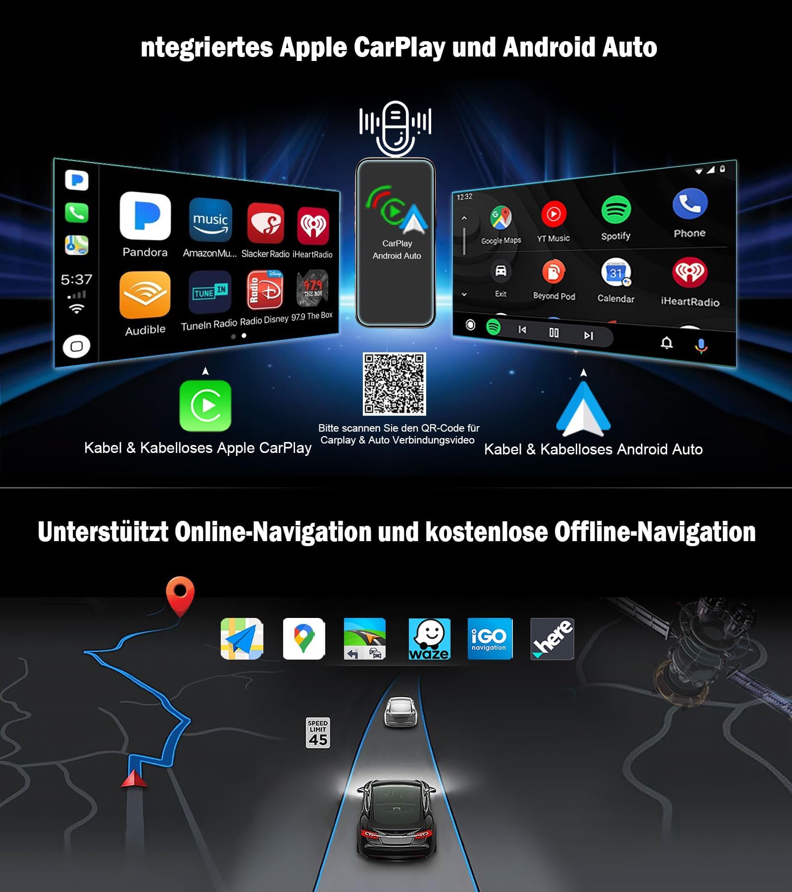 Erisin 9" Qualcomm 8-rdzeniowy 4 GB + 64 GB Android 14 radio samochodowe Bluetooth GPS nawigacja do VW Golf 5/6 Passat B7/B6 Polo 6R Tiguan Caddy T5 Skoda Seat CarPlay Android Auto WiFi 4G DSP USB RDS