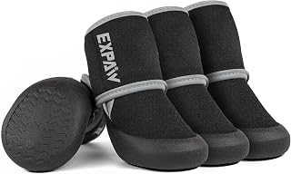 EXPAWLORER Waterproof Dog Boots for Small Medium Large Dogs - Anti-Slip Paw Protectors for Hot Pavement, Hiking, Snow & Rain