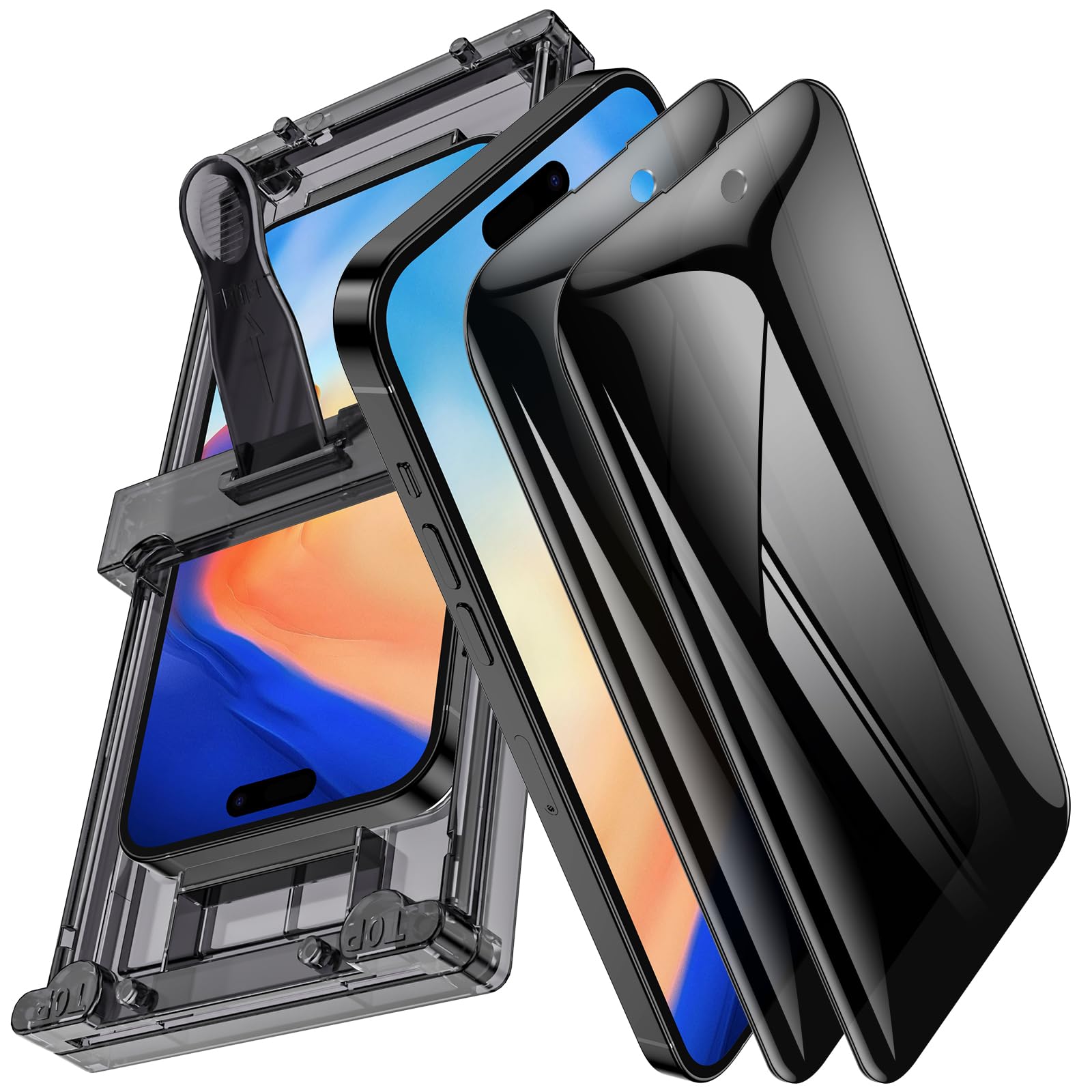 JDHDL 2 Pack for iPhone 15 Pro Max Privacy Screen Protector Film (NOT Glass), Anti-Spy Flexible PET Film Screen Protector for iPhone 15 Pro Max with [