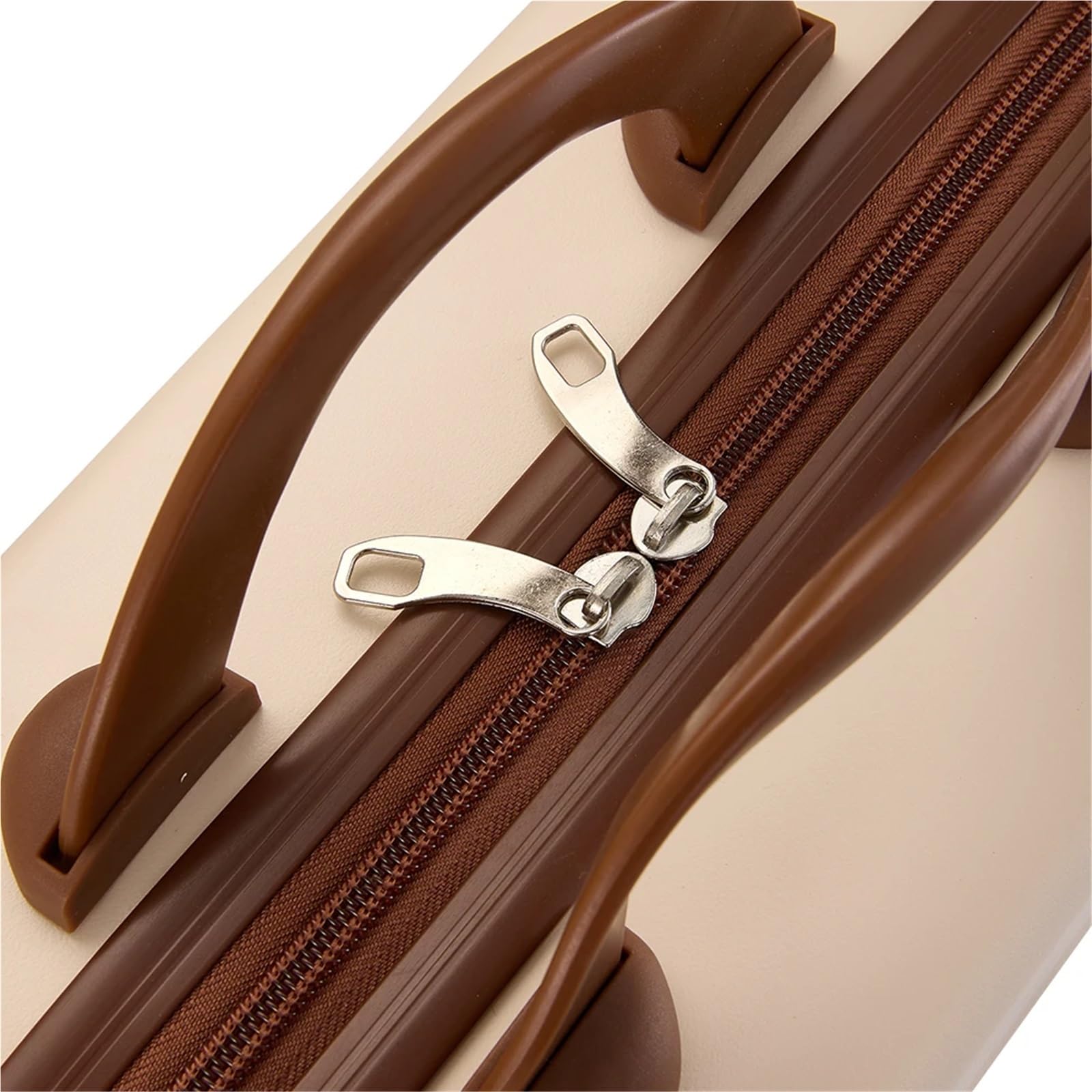 Estuche portátil de Viaje for Maquillaje y manicura, Resistente al Agua para Viajes de Negocios(Beige)