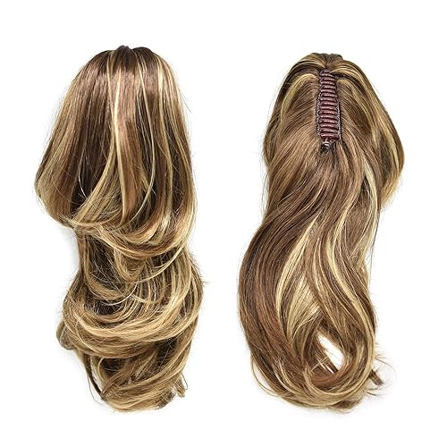 Miniatura 3 de Natural - Extensión de cabello sintético para mujer, ondulado, elegante, con pinza de garra, coqueta, de 14 pulgadas, 22 pulgadas, rizado de fibra