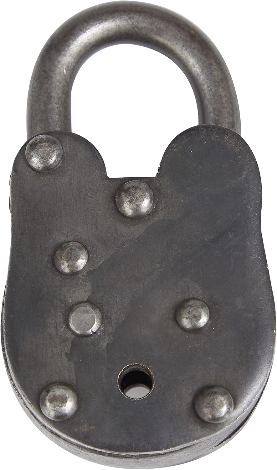 Deco 79 Brass Metal Lock And Key, 1" x 3" x 2", Dark Gray
