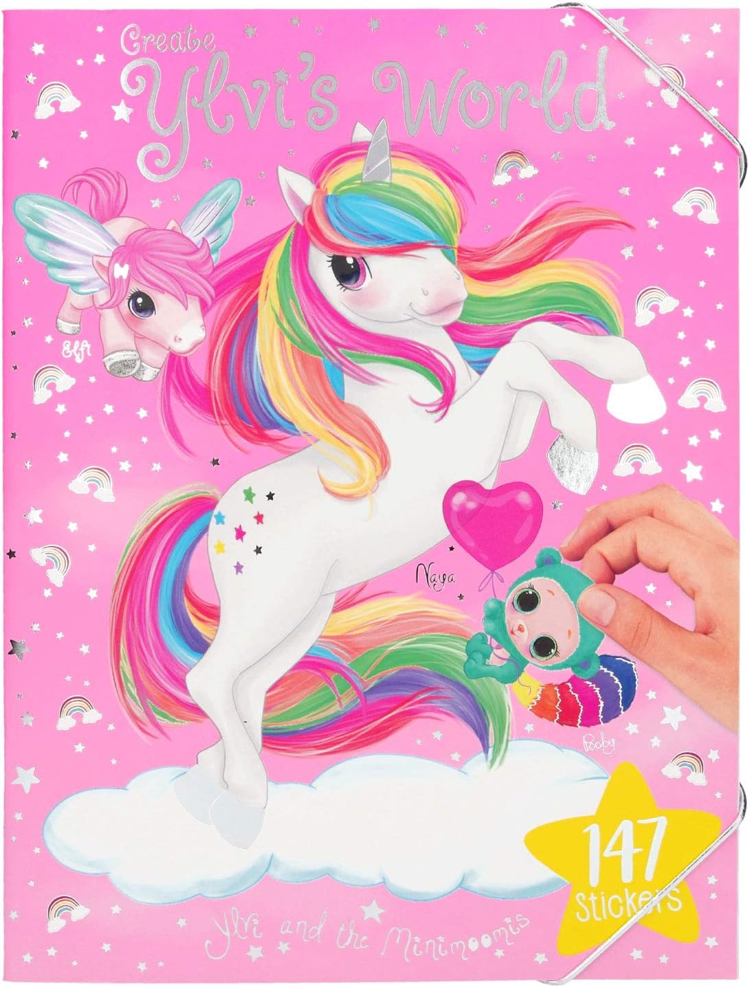 Depesche 10533 Colouring Book Create s World, Ylvi and the Minimoomis, ca. 30.5 x 25 x 1.5 cm, colourful