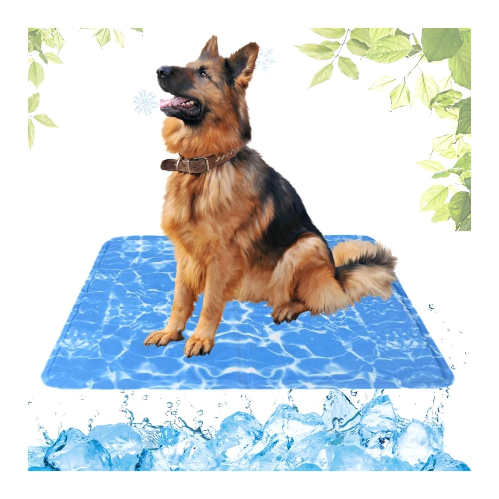 Generisch Cuscino refrigerante lavabile per animali domestici, tappetino refrigerante per cani con gel atossico, resistente ai graffi, ideale per l'estate calda (onde d'acqua, 80 x 120 cm)