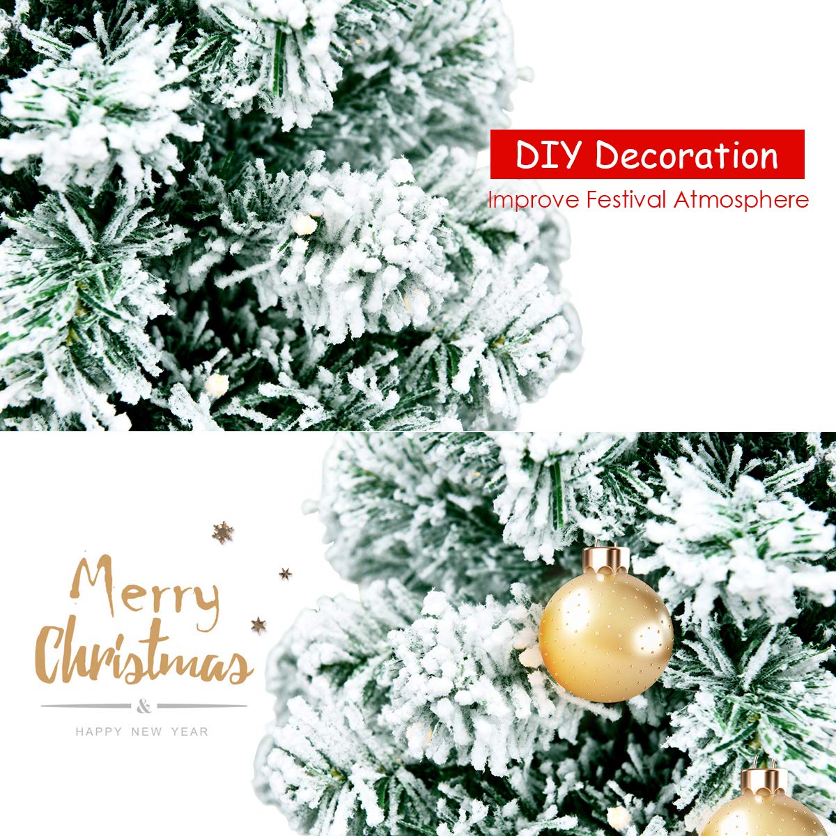 RELAX4LIFE Árbol de Navidad con 928 puntas y 250 luces LED blanco cálido, bonita decoración ideal para el hogar, tienda (230 cm)
