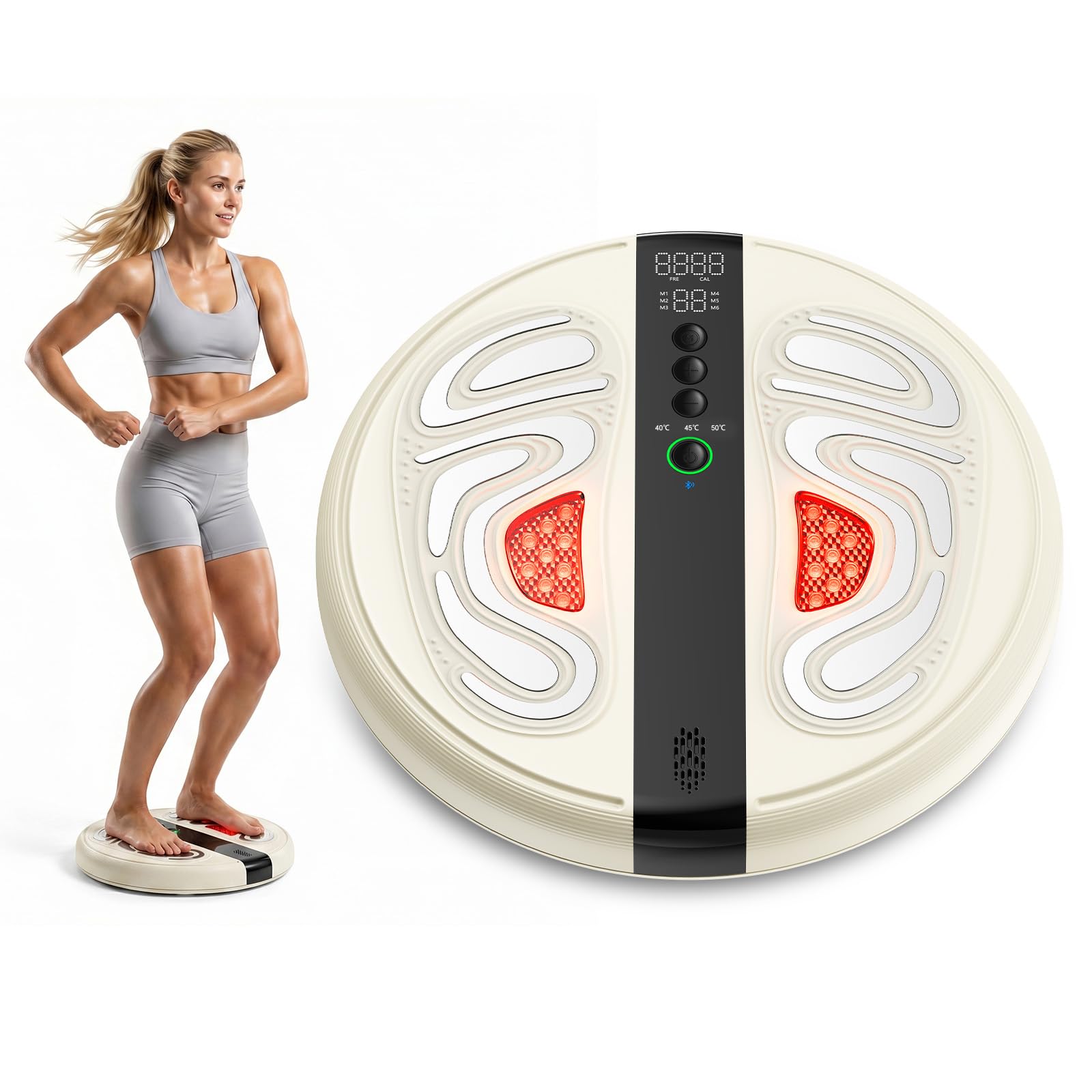 Massaggiatore per piedi 3 in 1 EMS, modellazione e tonificante, stimolatore della circolazione sanguigna, gambe con luce infrarossa da 660 NM, massaggiatore elettrico per piedi, allevia neuropatia