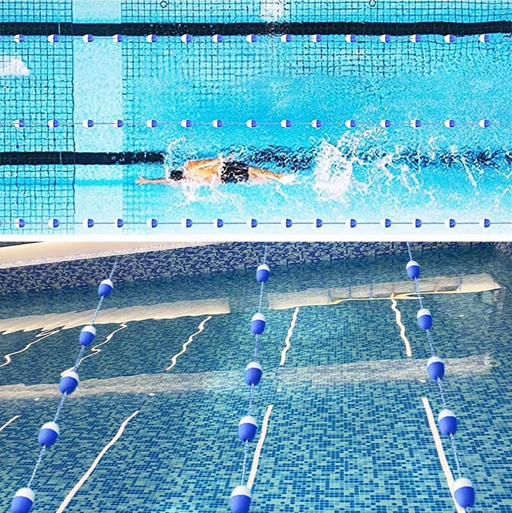 Kit di corda e galleggiante per piscina, divisore di sicurezza con design a linea di corsia, per spiagge, accessori resistenti per piscina da 3 m, per una maggiore sicurezza in acqua